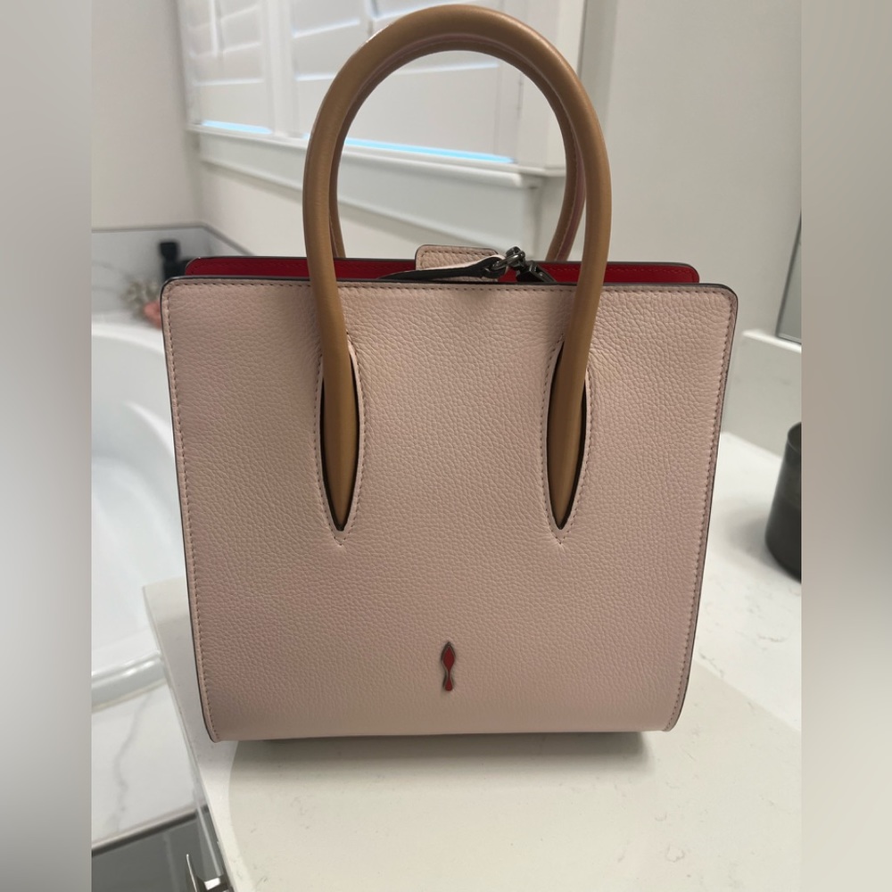 Christian Louboutin Pink and Tan Tote Bag